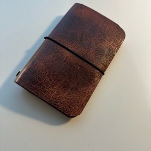 Brown genuine leather journal cover + GIFT